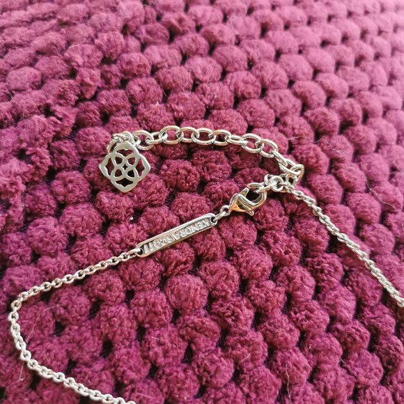 Kendra Scott Iridescent Drusy Elisa Silver Pendant Necklace NEW WITH POUCH - Picture 3 of 3